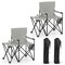 Foldable Camping Chair Oversized with Side Table Mesh Storage Pockets
